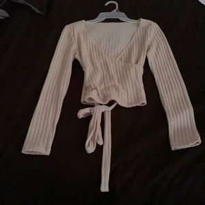Open front long sleeve shirt